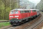 218 499-2 und 218 434-9 mit IC 2013 Allgäu auf der Geislinger Steige am 20.04.2019.