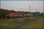 DB Schenker 155 212-4 mit einem G�terzug am 16.09.2014 durch die Berliner Wuhlheide (NVR-Nummer 91 80 6155 212-4 D-DB)