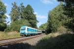223 061 mit AlX84113 Hof nach M�nchen in der Kurve bei Sch�nfeld.