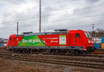   Die 185 205-2 (91 80 6185 205-2 D-DB) „Das ist grün.“ der DB Cargo AG am 13.03.2020 in Kreuztal abgestellt.