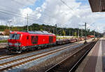 Die fast neue 249 097 (90 80 2249 097-7 D-DB), eine Siemens Vectron Dual Mode light, der DB Cargo AG f�hrt am 18 September 2026 mit einem gemischten G�terzug, auf der Schnellfahrstrecke K�ln–Aachen (KBS 480), durch den Bahnhof Horrem in Richtun ...