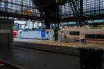 Die an die DB Fernverkehr AG vermietete 193 107-0 (91 80 6193 107-0 D-Rpool) der der Railpool GmbH (M�nchen), hat mit 24 Minuten Versp�tung am 01 September 2026 mit dem ICE 1540 von Berlin S�dkreuz, einem ICE L (Talgo 230 Garnitur), den Zielbahnhof K ...