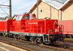 Die DB Rettungszug Lok (Neue Umbaulok für TRZ/Tunnelrettungszug) 714 103 (UCI 99 80 9 170 003-4 D-DB) der DB Netz (Notfalltechnik) am 30.04.2016 in Fulda.