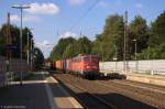 140 853-3 EGP - Eisenbahngesellschaft Potsdam mbH mit einem Containerzug in Bienenbttel und fuhr weiter in Richtung Uelzen. 19.09.2014