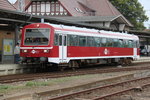 626 043-0 als DPE 61308(Warnemnde-Pritzwalk)kurz vor der Ausfahrt in Warnemnde am 13.08.2016