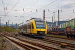   Der VT 254 (95 80 0648 154-2 D-HEB / 95 80 0648 654-1 D-HEB) ein Alstom Coradia LINT 41 der HLB (Hessische Landesbahn) fährt am 14.042017 von Siegen-Geisweid, als RB 93  Rothaarbahn  (Bad