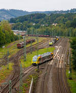 Blick auf den Rangierbahnhof (Rbf) Betzdorf/Sieg (von der Br�cke in Betzdorf-Bruche)........