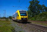 Der VT 205 Abp (95 80 0640 105-2 D-HEB), in Alstom Coradia LINT 27 der (Hessische Landesbahn), erreicht am 10.08.2023, als RB 95 Sieg-Dill-Bahn (Siegen – Dillenburg) den Hp Rudersdorf (Kreis