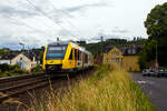 Zwei gekuppelte LINT (ein LINT 27 und ein LINT 41, somit wohl ein LINT 68 der HLB (Hessische Landesbahn) fahren am 11 Juni 2026, als RB 90  Westerwald-Sieg-Bahn  (Siegen - Betzdorf - Au - Altenkirchen