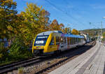 Der VT 257 (95 80 0648 157-5 D-HEB / 95 80 0648 657-4 D-HEB) ein Dieseltriebzug vom Typ Alstom Coradia LINT 41 der HLB (Hessische Landesbahn), ex Vectus VT 257, f�hrt am 16 Oktober 2026, als RB 90  Westerwald-Sieg-Bahn  (Siegen - Betzdorf/Sieg - Au/Sieg - Altenkirchen/Westerwald – Limburg/Lahn), vom Bahnhof Kirchen/Sieg weiter in Richtung Betzdorf.

Der LINT 41 wurde 2004 von Alstom (LHB) in Salzgitter –Watenstedt unter der Fabriknummer 1188-007 f�r die vectus Verkehrsgesellschaft mbH gebaut, mit dem Fahrplanwechsel am 14.12.2014 wurden alle Fahrzeuge der vectus nun Eigentum der HLB.
