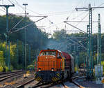   Nach dem Umsetzen und Ranggieren geht die KSW 46 (92 80 1277 807-4 D-KSW), die Vossloh G 1700-2 BB der Kreisbahn Siegen-Wittgenstein mit dem 355 langen und 630 t schweren Übergabezug 54381auf