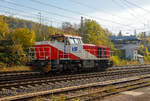 Die KSW 47 (92 80 1271 027-5 D-KSW), ex D 2 der HFM, eine Vossloh G 1000 BB der KSW (Kreisbahn Siegen-Wittgenstein), am 30.10.2019 auf Rangierfahrt in Kreuztal.