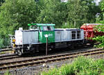Die 271 001-0 eine MaK G 1000 BB der Vossloh Locomotives GmbH als Mietlok in Diensten der Kreisbahn Siegen-Wittgenstein (KSW) hier am 20.06.2008 in Herdorf.