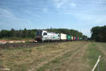 6193 139-3 „Italienpiercer“ zieht mit einem Containerzug durch die Netztrennstelle Main Bischofsheim.