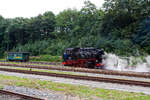 Die 99 1741-0 der SDG - Sächsische Dampfeisenbahn Gesellschaft mbH (ex DB 099 725-4, ex DR 99 741, hier am 26 August 2013 bei der SDG Fichtelbergbahn beim Umsetzen im Bahnhof Cranzahl.