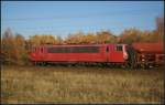DB Schenker 155 219-9 mit  Latz  und Sch�ttgut-Wagen am 14.11.2012 in der Berliner Wuhlheide