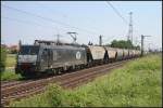 ITL ES 64 F4-200 und einem Cerealienzug (NVR-Nummer 91 80 6189 200-9 D-DISPO, ex ES 64 F4-006, ex CTL, ex EMN, ex �BB, ex Siemens Test- und Reservelok, Eigentum MRCE, seit 2009 vermietet, gesehen