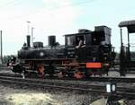 98 727  Zuckersusi  bei der Jubiläumsparade 150 Jahre Deutsche Eisenbahn in Nürnberg am 14.09.1985.