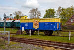 Der zweiachsige gedeckter Güterwagen G 10 mit Bremserhaus „ Karlsruhe 47103“ (heutige UIC-Nr.