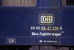 Bauzugwagen Büro-und 418; 60 80 99 -27 291-6; GLb Hannover-Leinhausen am 31.03.1978.