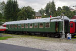 Der DDR-Regierungszug-Salonwagen A ex DR 61 50 89-40 006-8 der Gattung Salon 8980, heute zugehrig zum Zughotel Wolkenstein, hier am 26 August 2013.