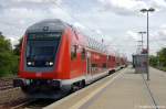 Am Haltepunkt Dieskau steht eine S10 Garnitur der S-Bahn Halleipzig und fahrt nach Halle(Saale) Hbf weiter.