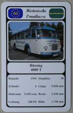 (274'303) - Quartett-Spielkarte mit Bssing 4000 T von 1954 am 27.