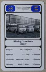 (278'422) - Quartett-Spielkarte mit Bssing / Auwrter 6000 T von 1953 am 3.