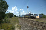ES64 F4 283 zieht mit einem LKW-Walterzug durch Nürnberg Hohe Marter.