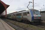 FLUO heisst es in Strasbourg: SNCF 26147 steht mit ein TER2000 abfahrtbereit in Strasbourg am 14 Februar 2024.