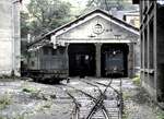 Chemin de fer de La Mure, Bo'Bo'-Fahrzeuge T 8 und T 9 im Depot La Mure am 18.08.1979.