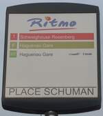 (204'125) - Ritmo/RSEAU67/Conseil Gnral Bas-Rhin-Haltestellenschild - Haguenau, Place Schuman - am 26.