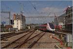 Der aus Paris in Lausanne eingetroffen TGV Lyria 4719 wird bis zur Rückfahrt abgestellt.