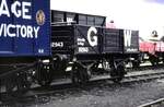 UK Great Western Railway GWR historische Güterwagen offener Güterwagen No.92943 im Eisenbahnmuseum Didcot im August 1991.