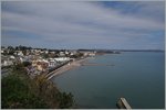 Ein Blick über die Landschaft bei Dawlish, welches sich links im Bild erkennen lässt.