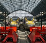 Eurostar Züge 320 BR Class 374 in London St Pancras.