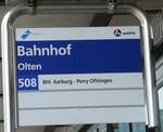 (236'190) - BOGG/A-welle-Haltestellenschild - Olten, Bahnhof - am 22.