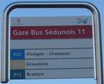 (158'080) - BUS S�dunois-Haltestellenschild - Sion, Gare - am 1.