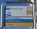 (285'085) - RTB/PostAuto-Haltestellenschild - Berneck, Neugass - am 26.