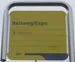 (156'479) - STI-Haltestellenschild - Thun, Reitweg/Expo - am 9.