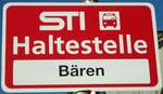(136'840) - STI-Haltestellenschild - Oberstocken, B�ren - am 22.