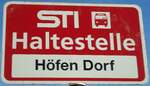 (136'847) - STI-Haltestellenschild - H�fen, H�fen Dorf - am 22. November 2011