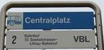(148'973) - VBL-Haltestellenschild - Emmenbr�cke, Centralplatz - am 16.