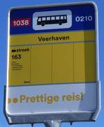 (273'700) - Qbuzz-Haltestellenschild - Lauwersoog, Veerhaven - am 5.
