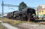 ex.SNCF Mikado Dampflok 141.R.568(sie kam mit dem Swiss Classic Train)beim umsetzen in Luino/It.am Lago Maggiore.21.10.12