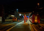   Der RhB-Bahnhof Tirano am Abend des 03.11.1019.