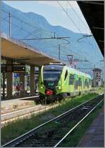 Nicht nur tief im S�den in Sizilien sind die neuen FS Trenitalia Regionalfarben zu sehen, sondern auch Domodossola: Zwar wird die (zur Zeit infolge Bauarbeiten in SEV bedienten) Strecke nach Milano