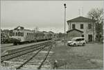 Bei dem Geschmiere nur als Dokumentation und in S/W: der Bahnhof von Boretto mit dem beiden Aln 663 019 und 018.