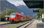btr-813-flirt-3/828034/bei-etwas-besserem-licht-aber-als Bei etwas besserem Licht aber als Nachschuss: der FS Treniatlia BTR 813 001 verlässt als RV VdA 2725 von Torino nach Aosta den Bahnhof von Verres. 

17. September 2023 