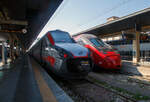 Bahnhof Venedig Santa Lucia (italienisch Stazione di Venezia Santa Lucia) am 24 Juli 2022: Links steht der Trenitalia Frecciargento ETR 700 – 4806 (93 83 4700 801-4 I-TI) ein ex NS Hispeed V250